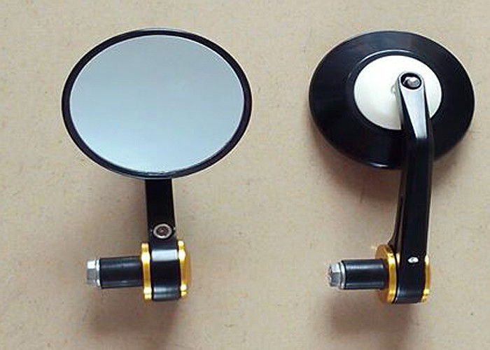 8cm x 8cm Motorcycle Rear View Mirrors , Harley Davidson Round Black Mirrors
